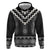 Black Taniko Aotearoa Zip Hoodie Niho Taniwha Mix Poutama LT14