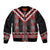 Red Taniko Aotearoa Bomber Jacket Niho Taniwha Mix Poutama LT14