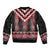 Red Taniko Aotearoa Bomber Jacket Niho Taniwha Mix Poutama LT14