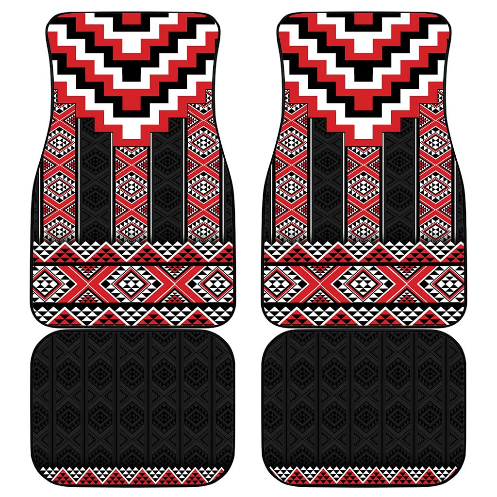 Red Taniko Aotearoa Car Mats Niho Taniwha Mix Poutama LT14