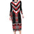 Red Taniko Aotearoa Family Matching Long Sleeve Bodycon Dress and Hawaiian Shirt Niho Taniwha Mix Poutama LT14