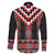Red Taniko Aotearoa Family Matching Off The Shoulder Long Sleeve Dress and Hawaiian Shirt Niho Taniwha Mix Poutama LT14