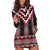 Red Taniko Aotearoa Hoodie Dress Niho Taniwha Mix Poutama LT14