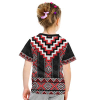 Red Taniko Aotearoa Kid T Shirt Niho Taniwha Mix Poutama LT14