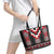 Red Taniko Aotearoa Leather Tote Bag Niho Taniwha Mix Poutama LT14