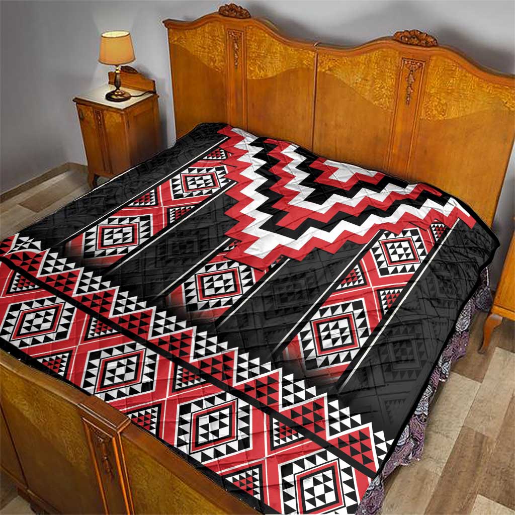 Red Taniko Aotearoa Quilt Niho Taniwha Mix Poutama LT14