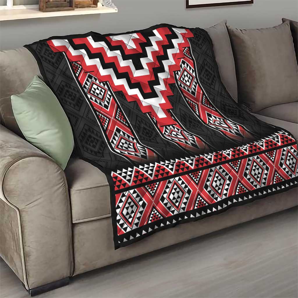 Red Taniko Aotearoa Quilt Niho Taniwha Mix Poutama LT14