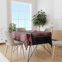 Red Taniko Aotearoa Tablecloth Niho Taniwha Mix Poutama LT14