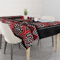 Red Taniko Aotearoa Tablecloth Niho Taniwha Mix Poutama LT14