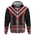 Red Taniko Aotearoa Zip Hoodie Niho Taniwha Mix Poutama LT14