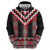 Red Taniko Aotearoa Zip Hoodie Niho Taniwha Mix Poutama LT14
