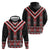 Red Taniko Aotearoa Zip Hoodie Niho Taniwha Mix Poutama LT14