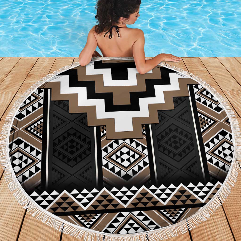 Brown Taniko Aotearoa Beach Blanket Niho Taniwha Mix Poutama LT14