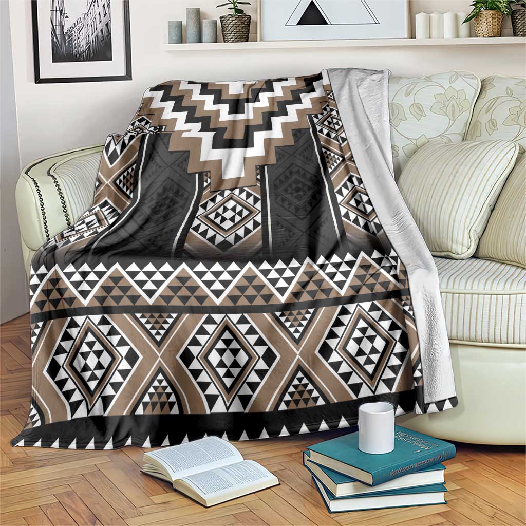 Brown Taniko Aotearoa Blanket Niho Taniwha Mix Poutama LT14