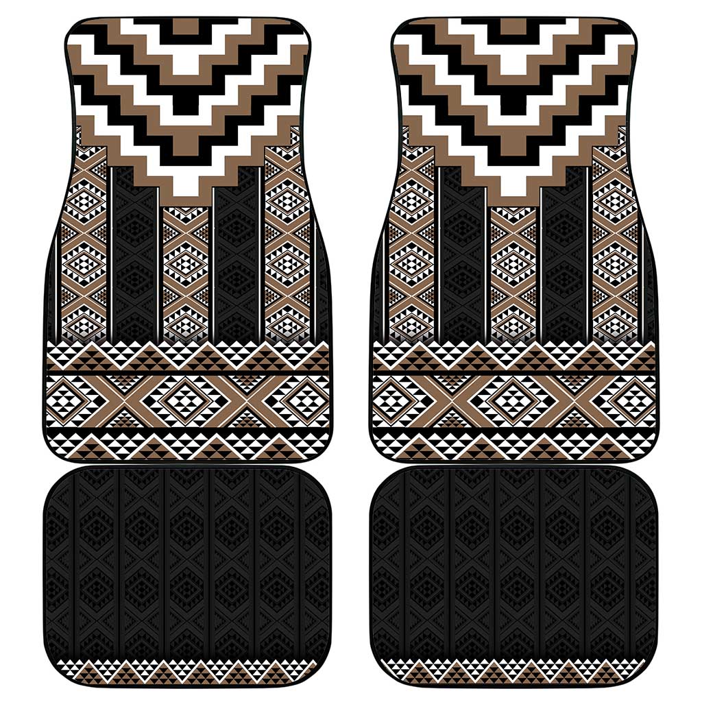 Brown Taniko Aotearoa Car Mats Niho Taniwha Mix Poutama LT14