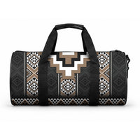 Brown Taniko Motifs Aotearoa Duffle Bag Niho Taniwha Mix Poutama LT14 One size Brown - Polynesian Pride