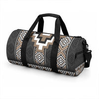 Brown Taniko Motifs Aotearoa Duffle Bag Niho Taniwha Mix Poutama LT14 - Polynesian Pride