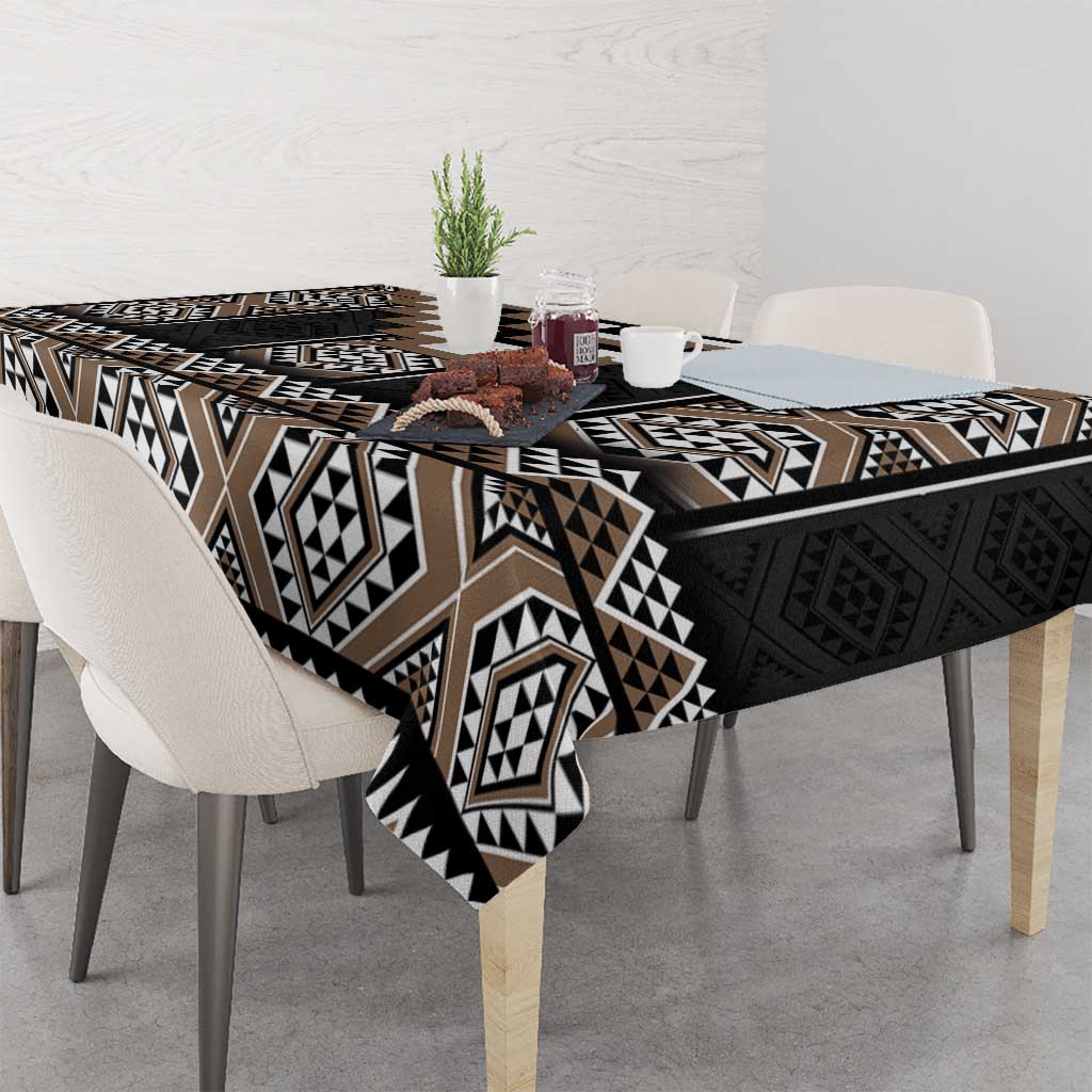 Brown Taniko Aotearoa Tablecloth Niho Taniwha Mix Poutama LT14