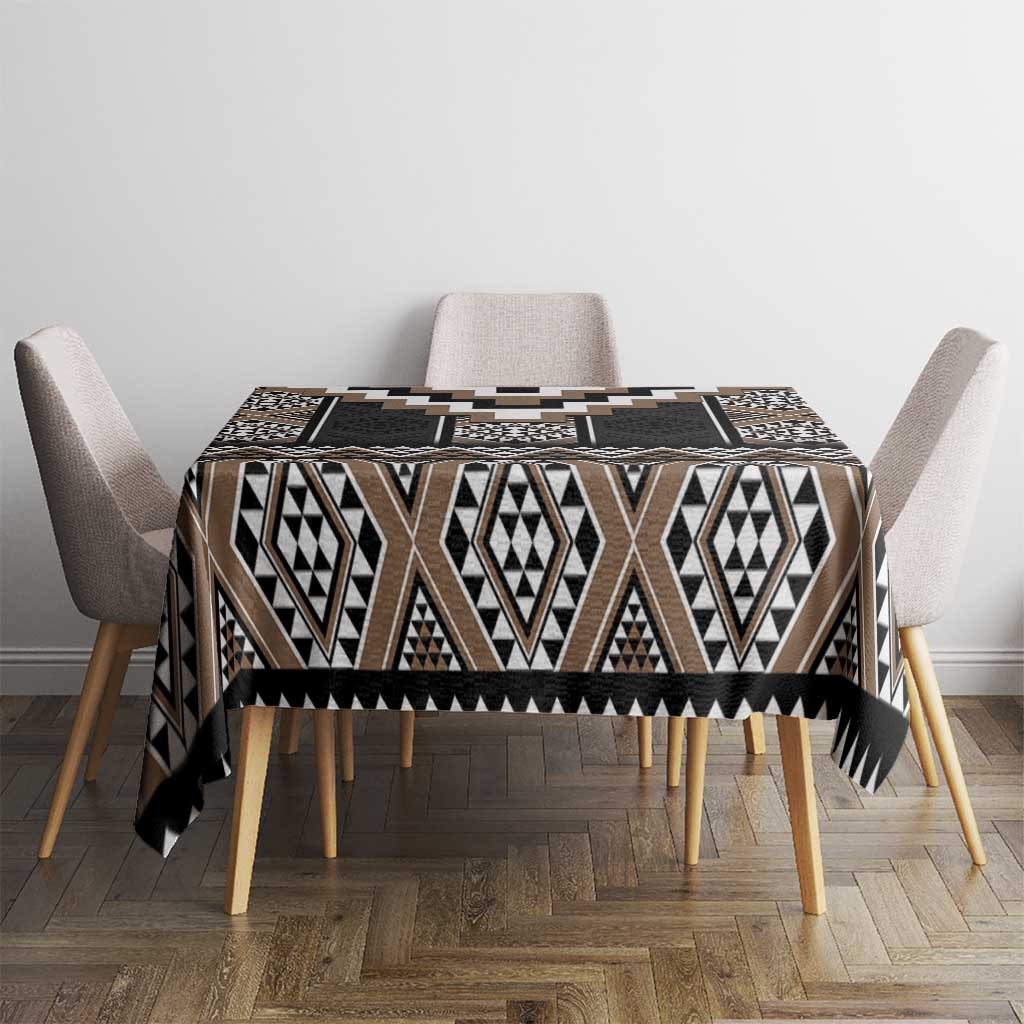Brown Taniko Aotearoa Tablecloth Niho Taniwha Mix Poutama LT14