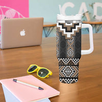 Brown Taniko Aotearoa Tumbler With Handle Niho Taniwha Mix Poutama LT14