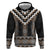 Brown Taniko Aotearoa Zip Hoodie Niho Taniwha Mix Poutama LT14