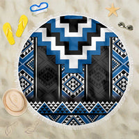 Blue Taniko Aotearoa Beach Blanket Niho Taniwha Mix Poutama LT14