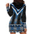 Blue Taniko Aotearoa Hoodie Dress Niho Taniwha Mix Poutama LT14