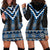 Blue Taniko Aotearoa Hoodie Dress Niho Taniwha Mix Poutama LT14