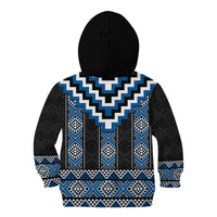 Blue Taniko Aotearoa Kid Hoodie Niho Taniwha Mix Poutama LT14