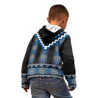 Blue Taniko Aotearoa Kid Hoodie Niho Taniwha Mix Poutama LT14