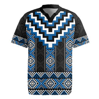 Blue Taniko Aotearoa Rugby Jersey Niho Taniwha Mix Poutama LT14