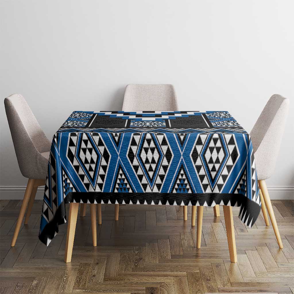 Blue Taniko Aotearoa Tablecloth Niho Taniwha Mix Poutama LT14