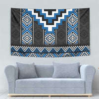 Blue Taniko Aotearoa Tapestry Niho Taniwha Mix Poutama LT14
