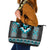 Turquoise Taniko Pattern Aotearoa Leather Tote Bag Niho Taniwha Mix Poutama