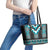 Turquoise Taniko Pattern Aotearoa Leather Tote Bag Niho Taniwha Mix Poutama