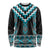 Turquoise Taniko Pattern Aotearoa Long Sleeve Shirt Niho Taniwha Mix Poutama LT14