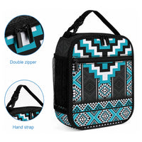 Turquoise Taniko Motifs Aotearoa Lunch Bag Niho Taniwha Mix Poutama LT14 - Polynesian Pride