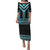 Turquoise Taniko Pattern Aotearoa Puletasi Niho Taniwha Mix Poutama LT14