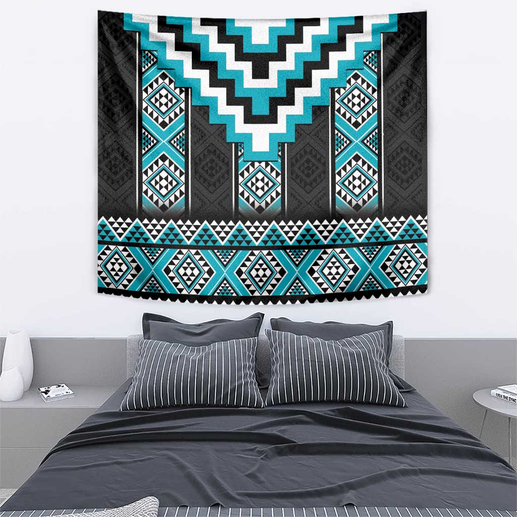 Turquoise Taniko Pattern Aotearoa Tapestry Niho Taniwha Mix Poutama