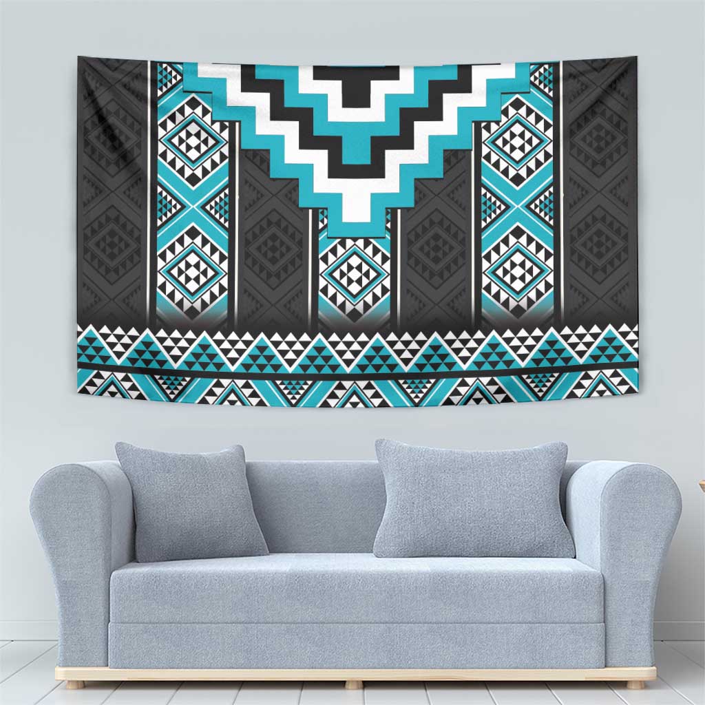 Turquoise Taniko Pattern Aotearoa Tapestry Niho Taniwha Mix Poutama