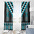Turquoise Taniko Pattern Aotearoa Window Curtain Niho Taniwha Mix Poutama