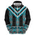 Turquoise Taniko Pattern Aotearoa Zip Hoodie Niho Taniwha Mix Poutama LT14
