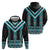 Turquoise Taniko Pattern Aotearoa Zip Hoodie Niho Taniwha Mix Poutama LT14