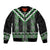 Green Taniko Pattern Aotearoa Bomber Jacket Niho Taniwha Mix Poutama LT14