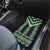 Green Taniko Pattern Aotearoa Car Mats Niho Taniwha Mix Poutama