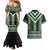 Green Taniko Pattern Aotearoa Couples Matching Mermaid Dress and Hawaiian Shirt Niho Taniwha Mix Poutama LT14