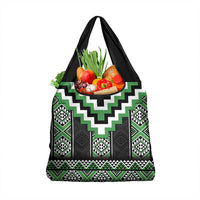 Green Taniko Pattern Aotearoa Grocery Bag Niho Taniwha Mix Poutama