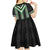 Green Taniko Pattern Aotearoa Kid Short Sleeve Dress Niho Taniwha Mix Poutama LT14