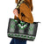 Green Taniko Pattern Aotearoa Leather Tote Bag Niho Taniwha Mix Poutama