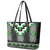 Green Taniko Pattern Aotearoa Leather Tote Bag Niho Taniwha Mix Poutama